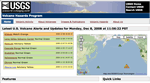 home page showing maps and list of volcano updates