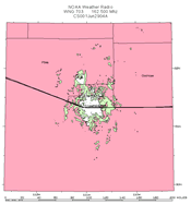 Image of Nogales NOAA weather radio transmitter coverage map