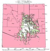 Image of Safford NOAA weather radio transmitter coverage map