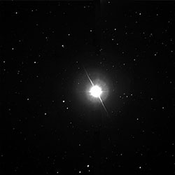 Astronomers used interferometry to measure the shape of the star Altair, viewed here from the Mount Wilson Observatory.