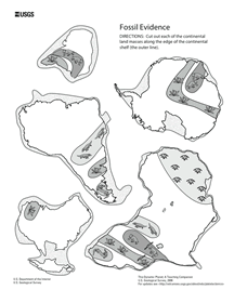 Continents with fossils on them to cut out and piece together.