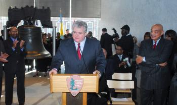 Congressman Brady at the annual Martin Luther King Jr. Day bell ringing service at the Liberty Bell. 