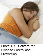 HealthDay news image for article titled: They Snooze Less, But They Don t Lose