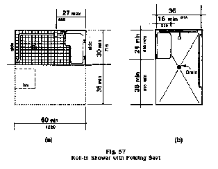 plan of hotel roll in showers