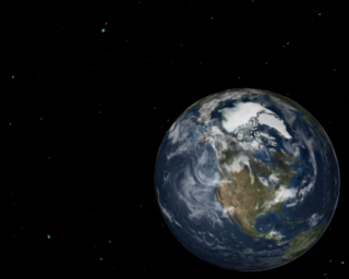 This image is a lower resolution composite of the Earth image and star field background.