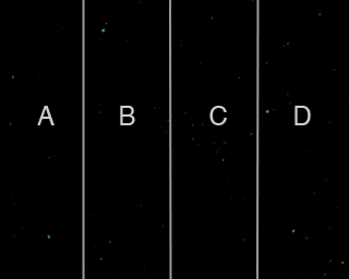 This element contains a very high resolution background of the star field divided into four panels.  Each panel has a 600 pixel overlap on all sides.  The panels are labeled with the letters A, B, C and D.  The letters and lines are shown at the left for information purposes only, and are not in the downloaded images.