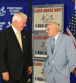 Attorney General Tom Corbett at an Elderly Abuse Press Conference