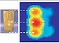 an area of fiberglass-wrapped concrete cylinder and a visualization of data from a new radar detection system