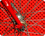detail of red bike