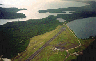 Momote Airport from the air.