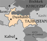 Map of Tajikistan