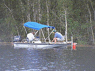 photo of scientist on boat