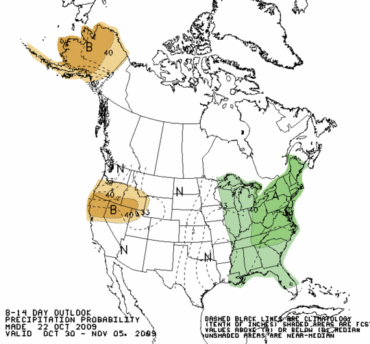 Latest 8 to 14 Day Precipitation Outlook