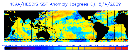 NOAA/NESDIS latest SST anomalies