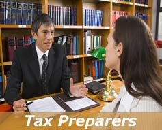 Tax preparer consults tax payer