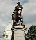 Statue of James A. Garfield on the Garfield Monument