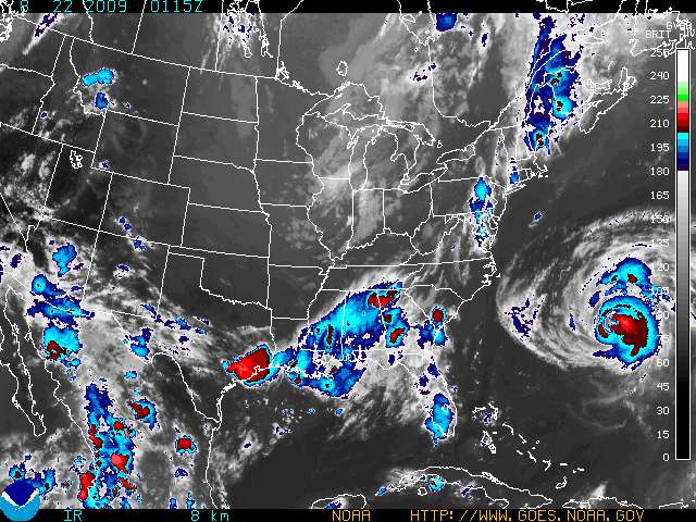 current color enhanced goes east infrared image