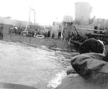 A photo of a Coast Guard cutter sinking.