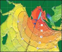Jason-1 satellite track and Sumatra-Andaman tsunami.