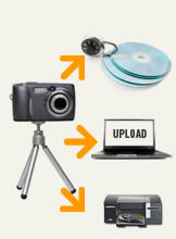 digital camera - DVD - hard drive graphic