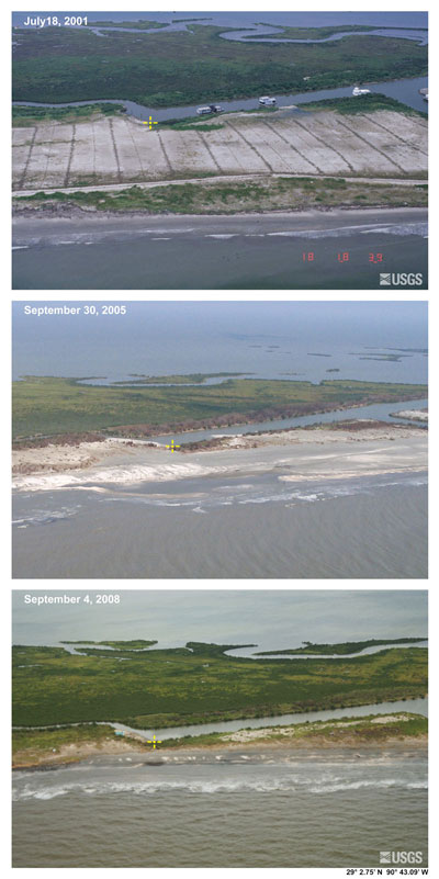 Aerial photographs of Trinity Island in the Isles Dernieres, Louisiana.