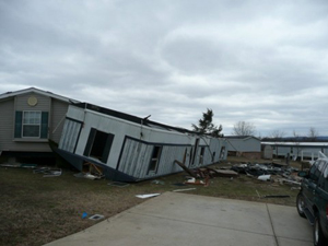 Tornado damage.