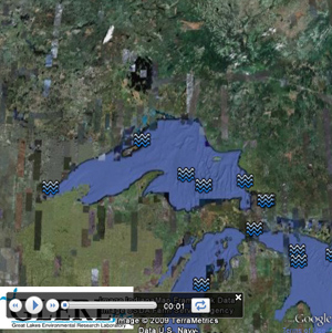 Screen shot from NOAA's Google Earth tour. 