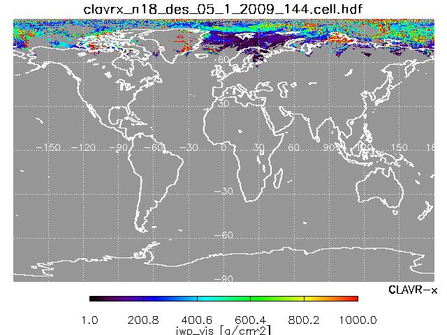 Cloud Ice Water Path from NOAA 18 Descending Orbit