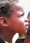 Mary Ann Camp with students in Botswana.