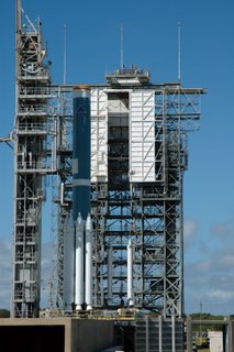 Delta 2 rocket on launch pad