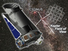 Kepler spacecraft and target starfield
