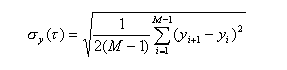 Allan deviation equation for frequency measurements
