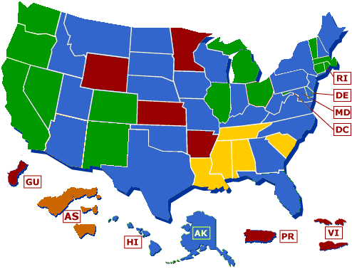 Clickable map of America