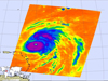Infrared image of Hurricane Bill, acquired from the Atmospheric Infrared Sounder instrument on NASA's Aqua spacecraft.