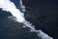 The Waikupanaha ocean entry continues to produce a large plume, while the Kupapa`u entry (not pictured) remains inactive following last week's DI event on July 19.