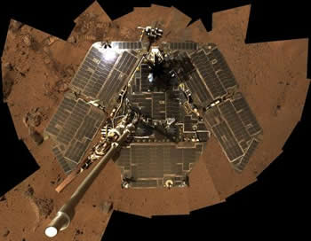 Photo mosaic of Spirit Mars Exploration Rover