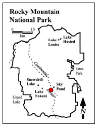 Small map of Rocky Mountain National Park (RMNP)