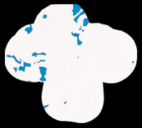 A color area map with shapes representing the thicker areas.