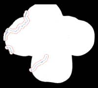 Map lines showing buffer zones.