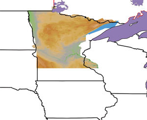 A section of a line map with a color  overlay incorrectly aligned with the lines.