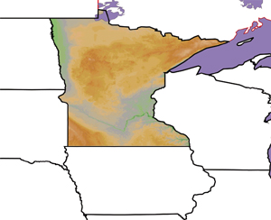 A section of a line map with the corrected color overlay.