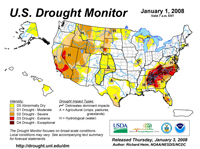 US drought monitor table.