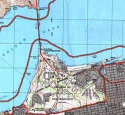 A color section from a modern topographic map.