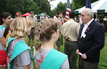 Visiting with Girl Scouts