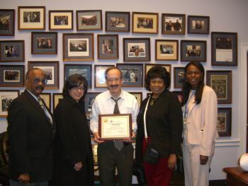 In the Photo – from Left to Right – David Ford, Judith Watson, Congressman Engel, Carole Morris and Chanie Sternberg, Executive Director of the Refuah Health Center in Rockland County