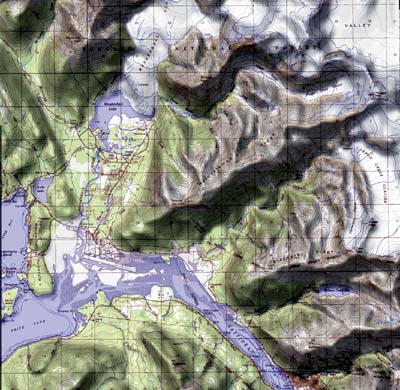 A color section showing shaded relief in Alaska.