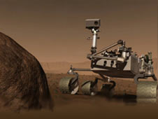 An artist's concept of the Mars Science Laboratory Rover.