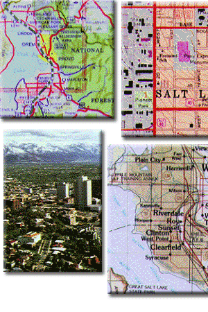 A composite image of different types of maps.