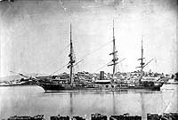 Photo # NH 68681: USS Wachusett off the Mare Island Navy Yard, California, circa 1880-85