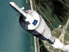 Artist concept of Ares I-X launch vehicle